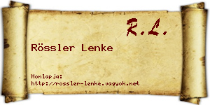 Rössler Lenke névjegykártya